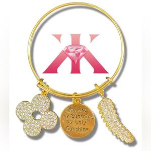 Custom "My Sunshine" Charm Bangle Bracelet